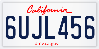 CA license plate 6UJL456