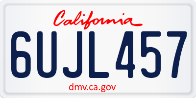 CA license plate 6UJL457