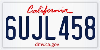 CA license plate 6UJL458