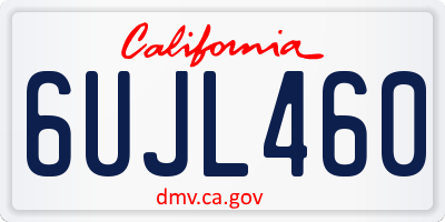 CA license plate 6UJL460