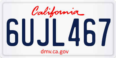 CA license plate 6UJL467