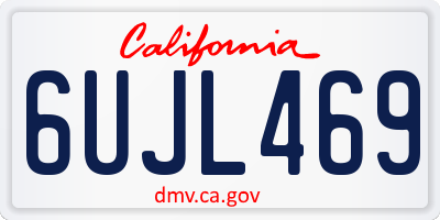 CA license plate 6UJL469