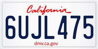 CA license plate 6UJL475
