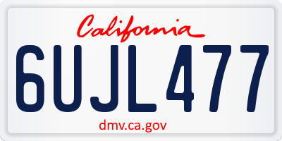 CA license plate 6UJL477