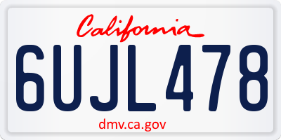 CA license plate 6UJL478