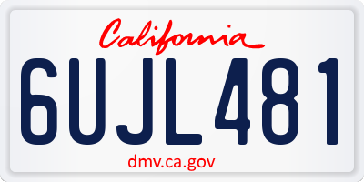 CA license plate 6UJL481