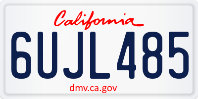 CA license plate 6UJL485
