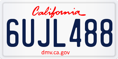 CA license plate 6UJL488