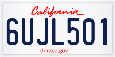 CA license plate 6UJL501
