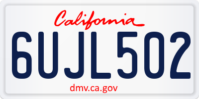 CA license plate 6UJL502