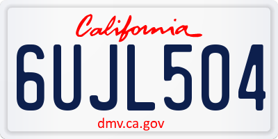 CA license plate 6UJL504
