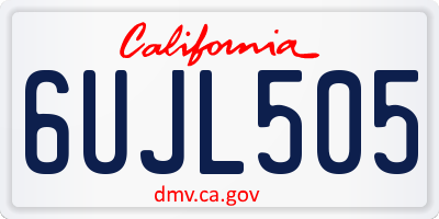 CA license plate 6UJL505
