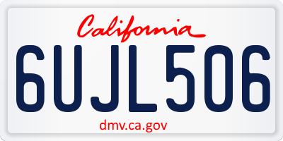 CA license plate 6UJL506