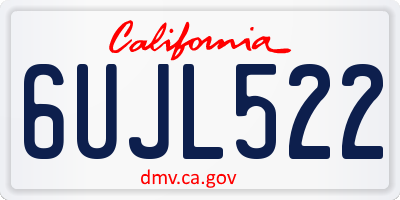 CA license plate 6UJL522