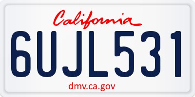 CA license plate 6UJL531