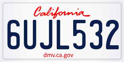 CA license plate 6UJL532