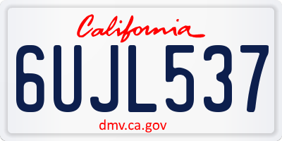 CA license plate 6UJL537