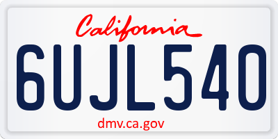 CA license plate 6UJL540