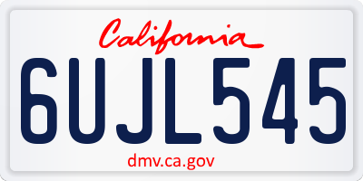 CA license plate 6UJL545