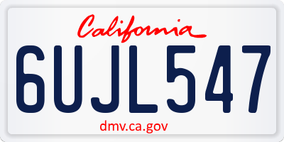 CA license plate 6UJL547
