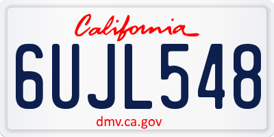 CA license plate 6UJL548