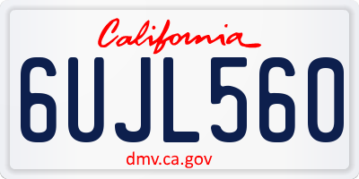 CA license plate 6UJL560