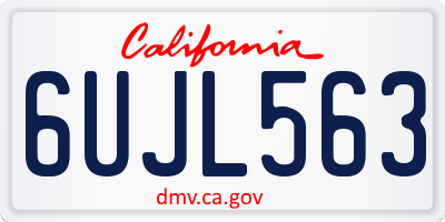 CA license plate 6UJL563