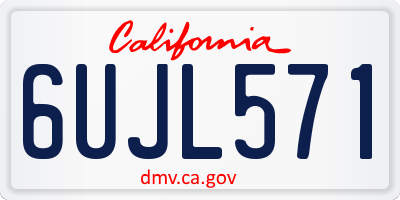 CA license plate 6UJL571
