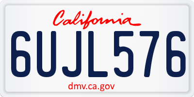 CA license plate 6UJL576