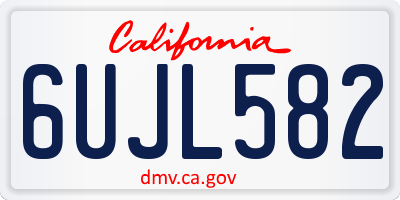 CA license plate 6UJL582