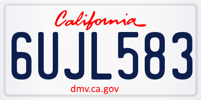 CA license plate 6UJL583