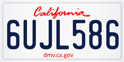 CA license plate 6UJL586