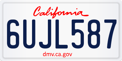 CA license plate 6UJL587