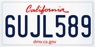 CA license plate 6UJL589