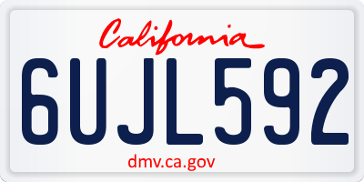 CA license plate 6UJL592