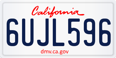 CA license plate 6UJL596