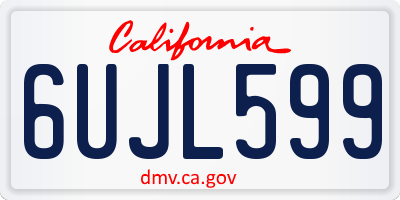 CA license plate 6UJL599