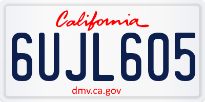 CA license plate 6UJL605