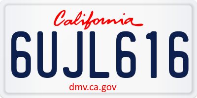 CA license plate 6UJL616