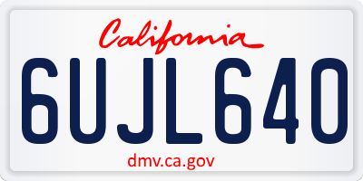 CA license plate 6UJL640