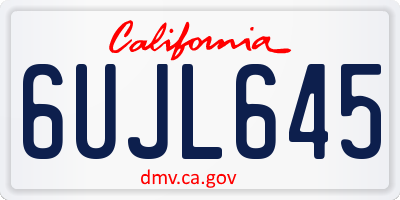 CA license plate 6UJL645