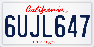 CA license plate 6UJL647