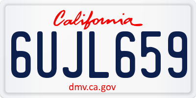 CA license plate 6UJL659