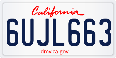 CA license plate 6UJL663