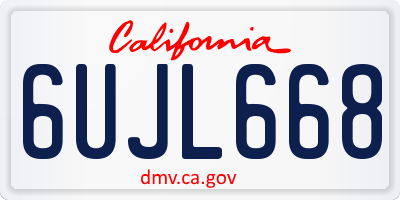 CA license plate 6UJL668