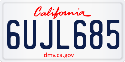 CA license plate 6UJL685