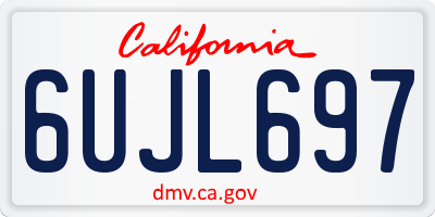 CA license plate 6UJL697