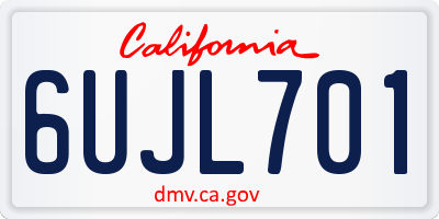 CA license plate 6UJL701