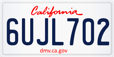 CA license plate 6UJL702