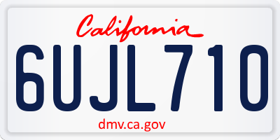 CA license plate 6UJL710